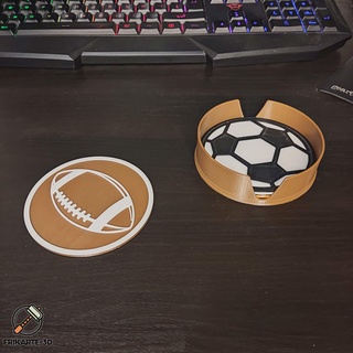 americano fútbol portavasos tazas 3d print model - Mito3D