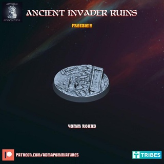 ancient invader ruins 40mm base pre-supported freebie Others 3d print model - Mito3D
