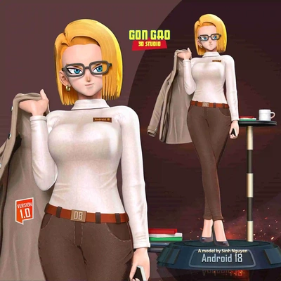 android 18 - office girl 3d models download creality cloud fictional characters 3d print model - Mito3D