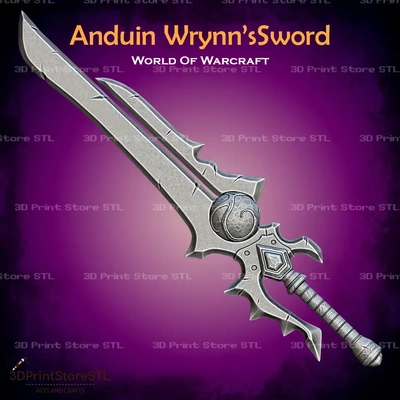 anduin wrynn épée cosplay monde of warcraft stl fichier 3d modèles télécharger créalité nuage 3d print model - Mito3D