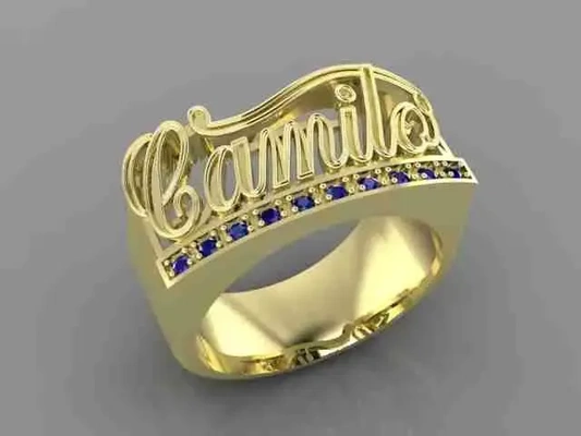 anillo nombre camilo 3d modelos baixar crialidade nuvem 3d print model - Mito3D