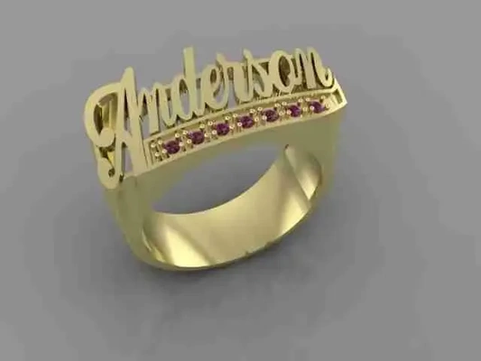 anillo nombre anderson 3d modelos descargar crealidad nube 3d print model - Mito3D