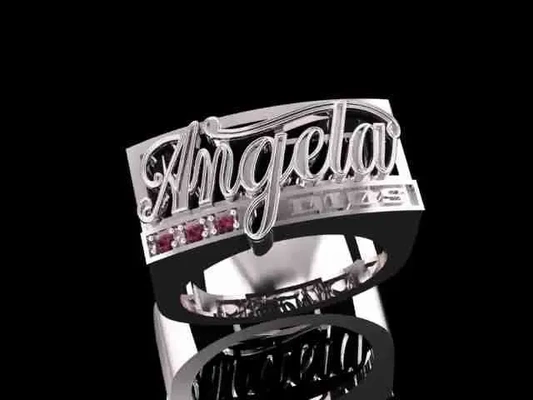 anillo nombre angela 3d modelos descargar crealidad nube 3d print model - Mito3D