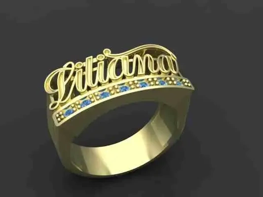 anillo nombre liliana 3d modelos descargar crealidad nube 3d print model - Mito3D