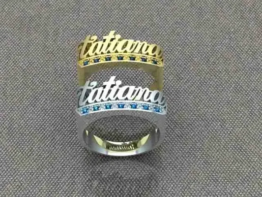 anillo nombre tatiana 3d modeller indir creality bulut 3d print model - Mito3D