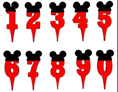 yıldönümü Mickey numara 2 ev dekor 3d print model - Mito3D