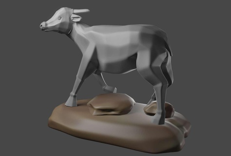 anoa lowpoly 3d model Mammal 3d print model - Mito3D