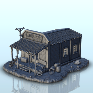 Antik mağaza teras arazi manzara batı tarihi binalar 3d print model - Mito3D