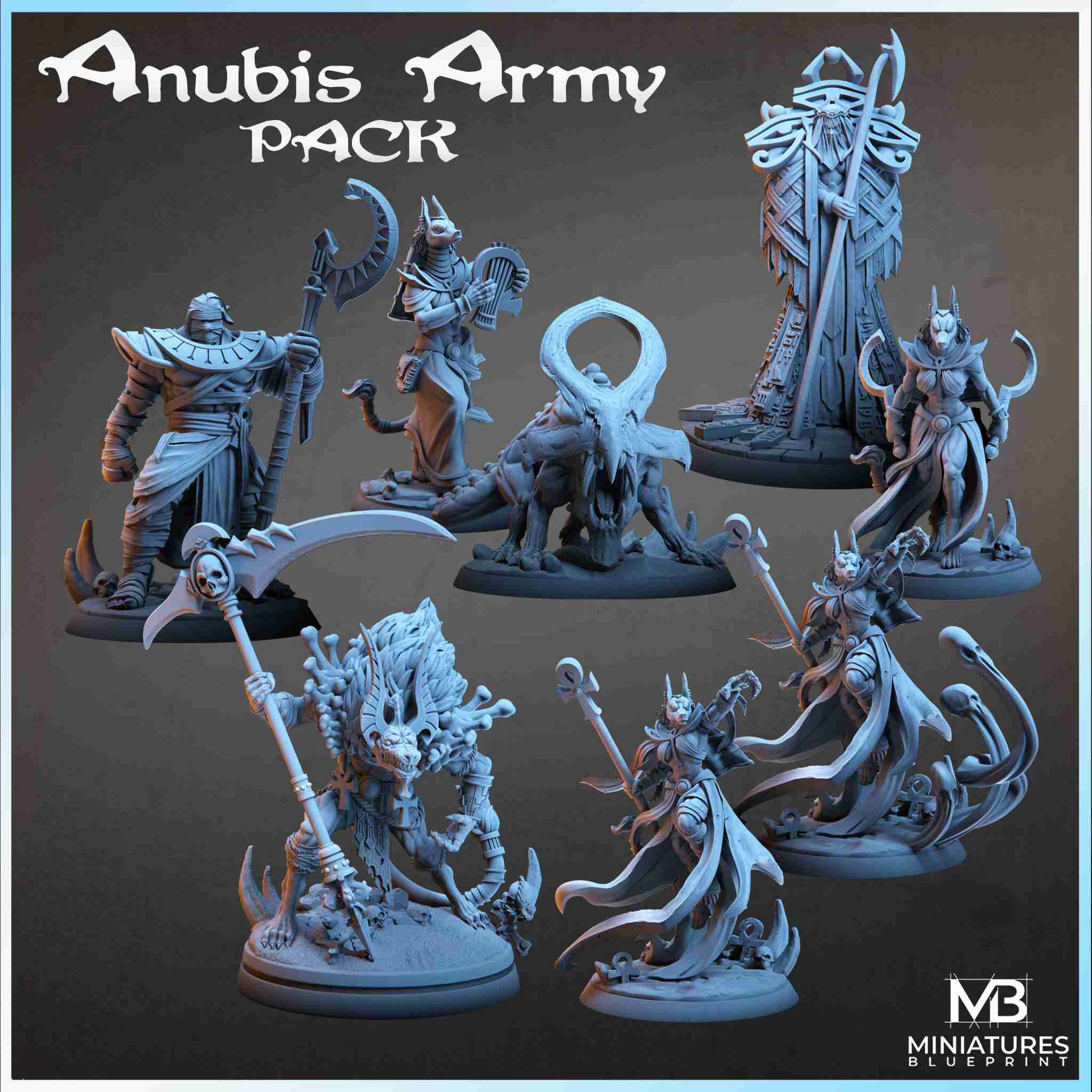 anubis army - pack july 2023 release 3d models download creality cloud Monsters 3D print model - Mito3D