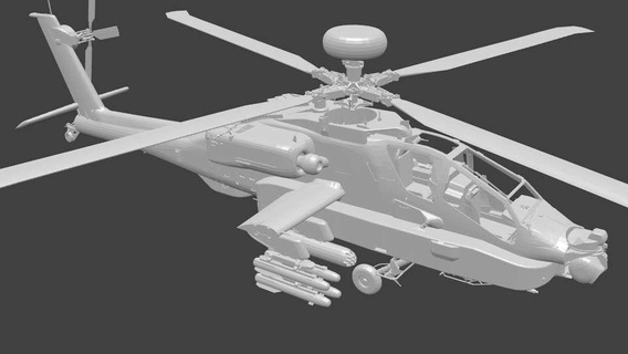 apache hd warcraft hélicoptères 3d print model - Mito3D