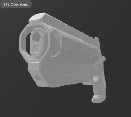 ápice arma conjunto braço direito pistola 3d modelos baixar crialidade nuvem fantasias 3d print model - Mito3D