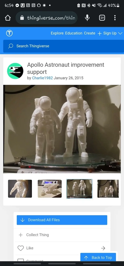 apollo astronauta miglioramento supporto 3d modelli scarica creality nube 3d print model - Mito3D