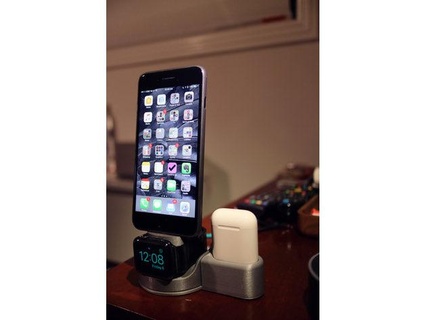 manzana reloj + iphone airpods cargador casa 3d print model - Mito3D