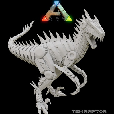 ark - tek raptor 3d models download creality cloud dinosaur 3d print model - Mito3D
