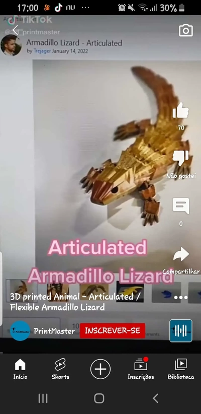 tatu lagarto lagarto 3d modelos baixar crialidade nuvem 3d print model - Mito3D