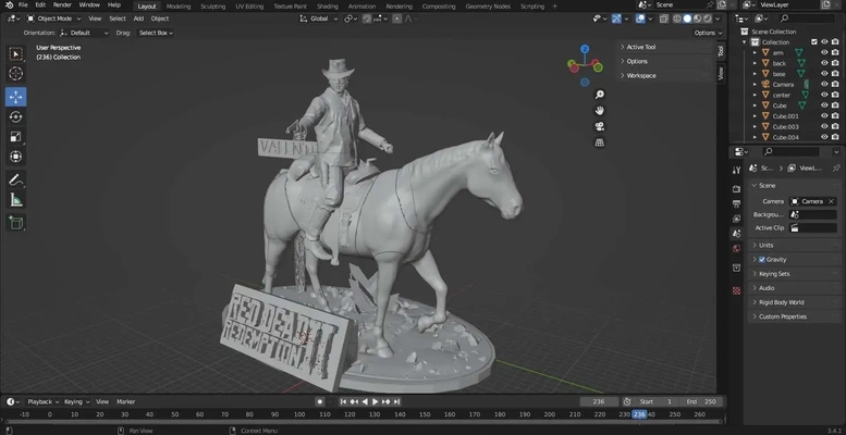 arthur morgan 3d modèles télécharger créalité nuage 3d print model - Mito3D