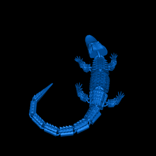 articulated alligator Reptilian 3d print model - Mito3D