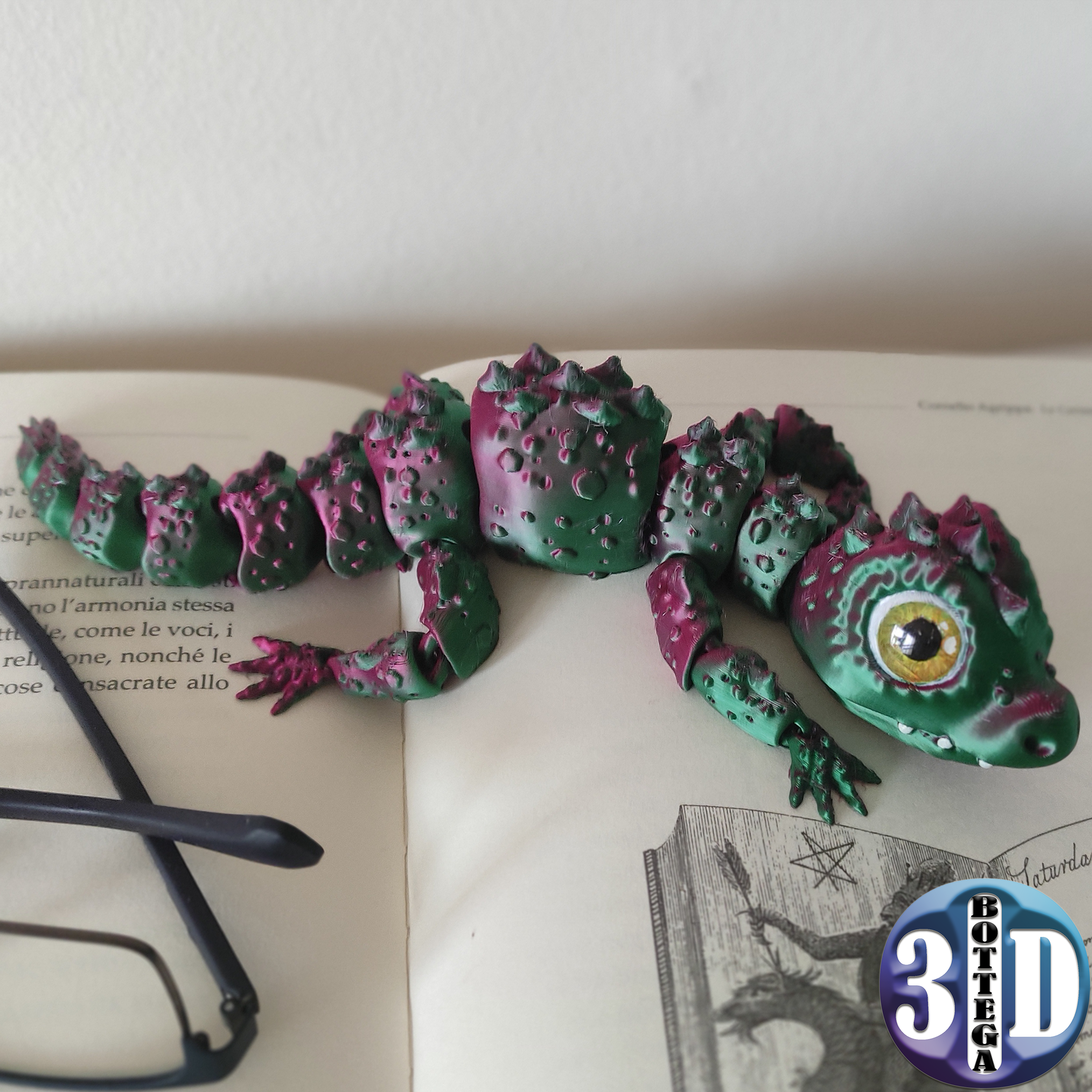 articulado bebé cocodrilo impresión sitio apoya reptil 3D print model - Mito3D
