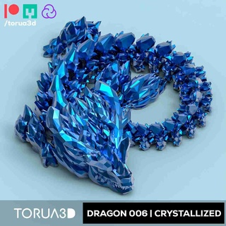 articulated dragon 006 crystallized Animals 3d print model - Mito3D