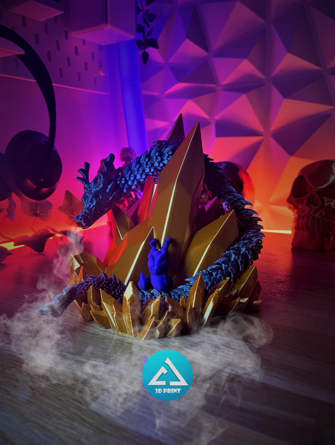 articulé dragon afficher supporter 3D print model - Mito3D