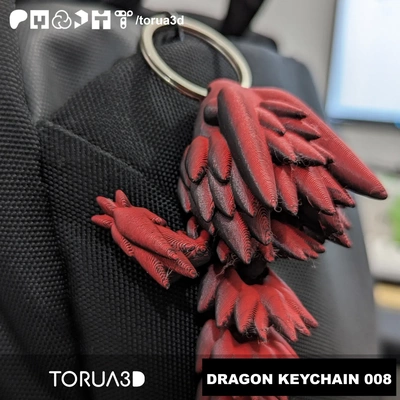 articulé dragon porte clés 006 3d modèles télécharger créalité nuage 3d print model - Mito3D