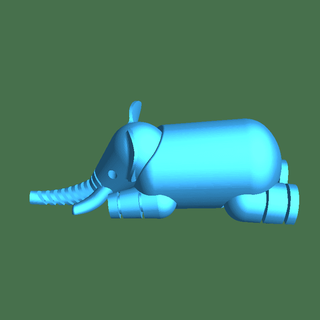 articulado elefante 3d modelos baixar crialidade nuvem mamífero 3d print model - Mito3D