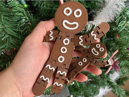 articulated gingerbread man flexi Characters 3d print model - Mito3D
