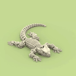 articulado lagarto tatu 3d impressão stl modelos baixar crialidade nuvem reptiliano 3d print model - Mito3D