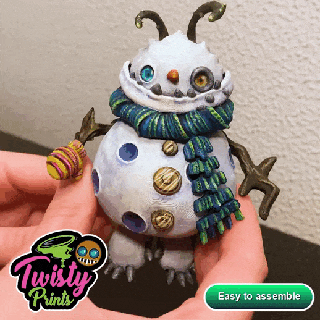 articulé monstre bonhomme neige Noël arbre ornement monstres 3d print model - Mito3D