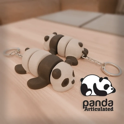 articulated panda keychain 3d models download creality cloud 3d print model - Mito3D