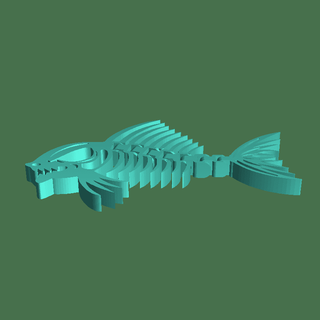 articulé piranha squelette v1 poissons 3d print model - Mito3D