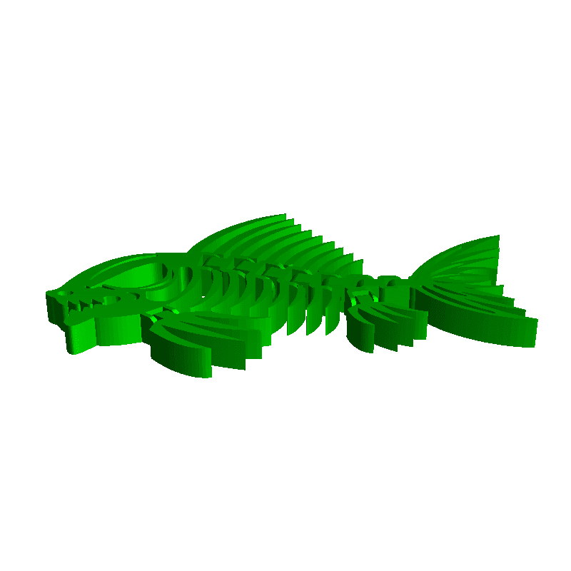 articolato piranha scheletro v2 Pesci 3D print model - Mito3D