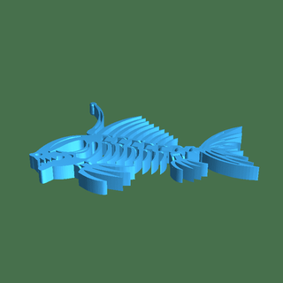 articolato piranha scheletro Pesci 3d print model - Mito3D