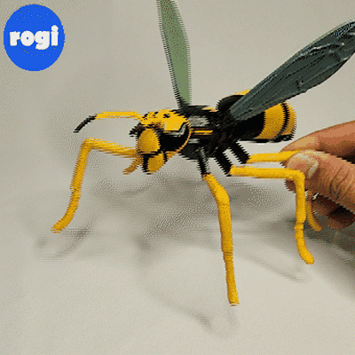 artikuliert realistisch wespe 3d modelle download realität wolke insekten 3d print model - Mito3D