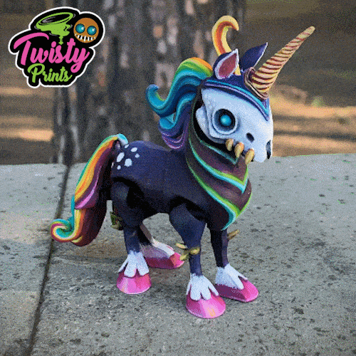 articulated spooky unicorn Myths 3D print model - Mito3D