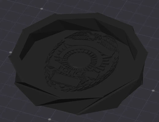 ashtray police badge 3d models download creality cloud 3d print model - Mito3D