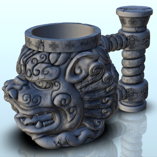 Asya Ejderha zar Kupa 3 bira Kulp destek bardak kupalar 3d print model - Mito3D