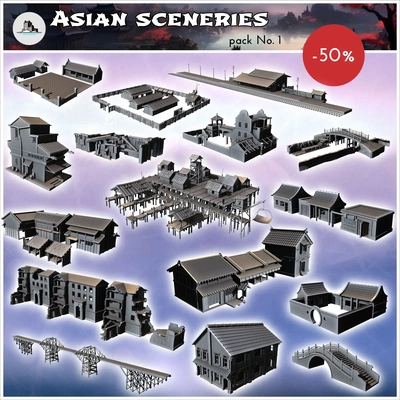 asian sceneries pack no 1 3d models download creality cloud 3d print model - Mito3D