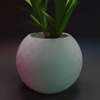 asiático esfera flor maceta flores 3d print model - Mito3D