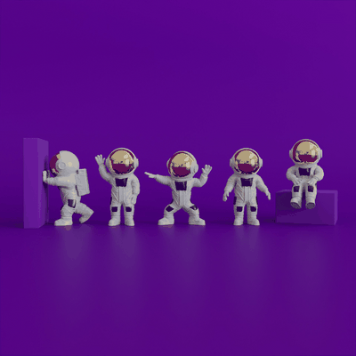 astronauta estatuetas 5 modelos 3d baixar crialidade nuvem 3d print model - Mito3D