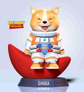 astronaute shiba fictif personnages 3d print model - Mito3D