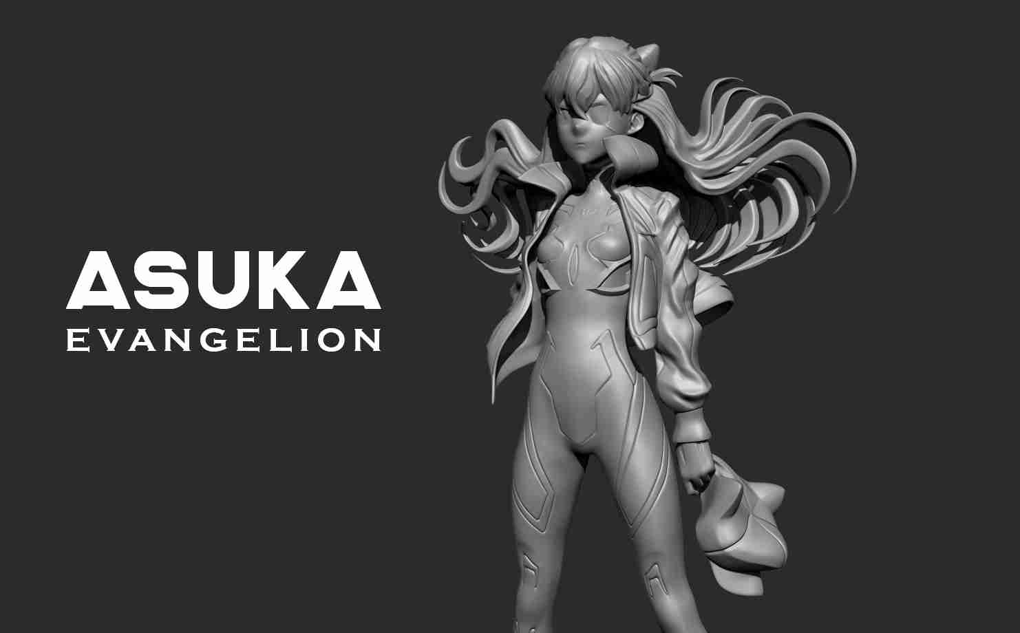 Asuka langley Evangelion 3d drucken Modell Modelle download Realität Wolke fiktiv Zeichen 3D print model - Mito3D