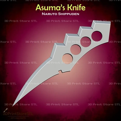 asuma couteau cosplay naruto stl fichier 3d modèles télécharger créalité nuage jouets jeux 3d print model - Mito3D