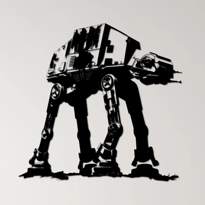 at-at wall art 3d models download creality cloud 3d print model - Mito3D