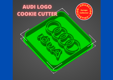 audi logotipo biscoito cortador alimentos 3d print model - Mito3D