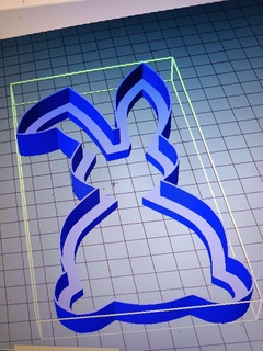 ausstecher hase mit torcido oído casa 3d print model - Mito3D