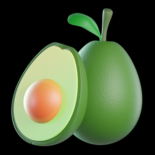 Avocado Lebensmittel 3d print model - Mito3D