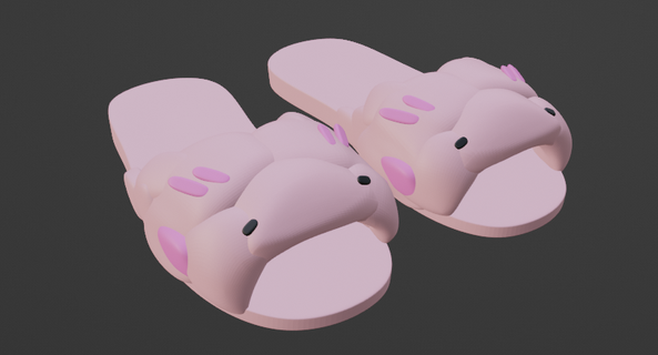 axolotl flip flop scarpe Accessori 3d print model - Mito3D