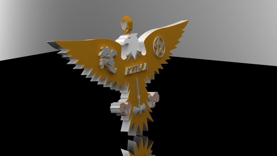 azteca águila colgante pendiente pagano pentagrama arquitectura paisaje 3d print model - Mito3D