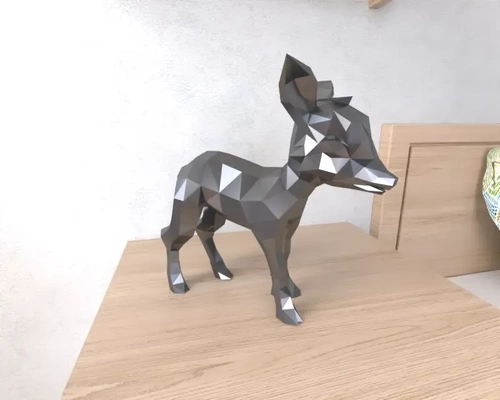 baby hirsch lowpoly poly 3d modelle download realität wolke 3d print model - Mito3D